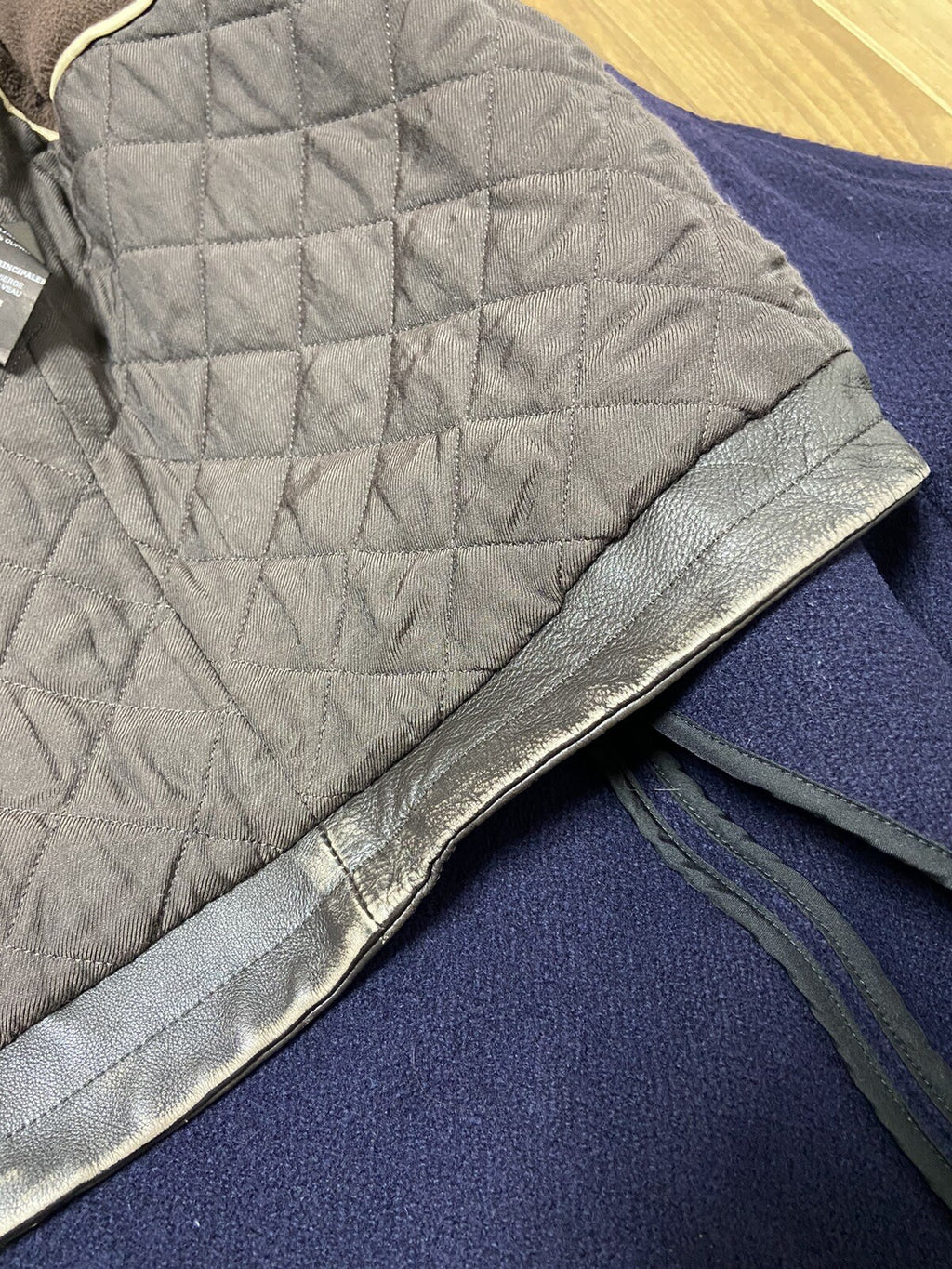 Xs Vetements oversized TIE leather trim VAGABOND wool coat