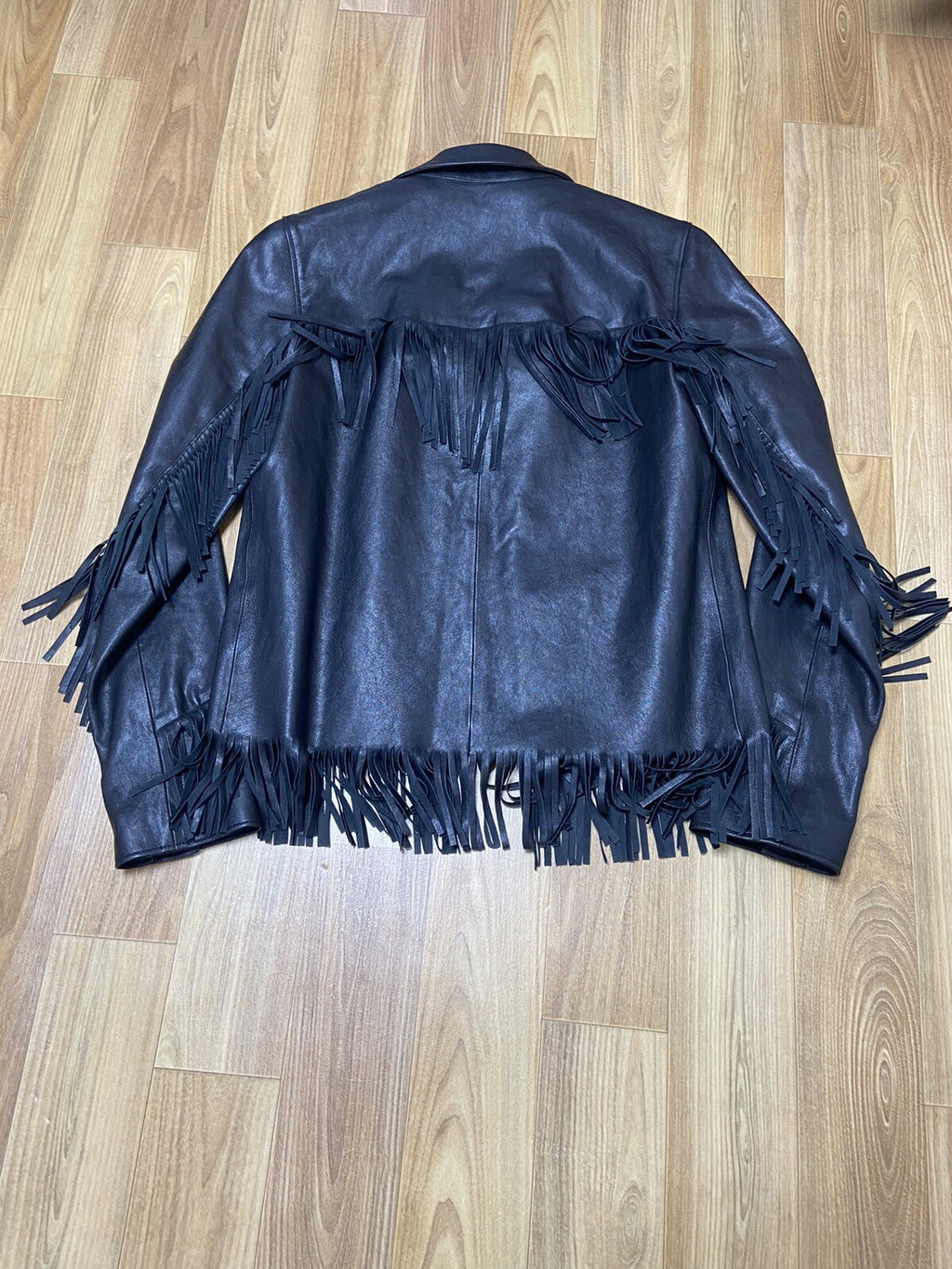 46 Saint laurent fringe leather jacket