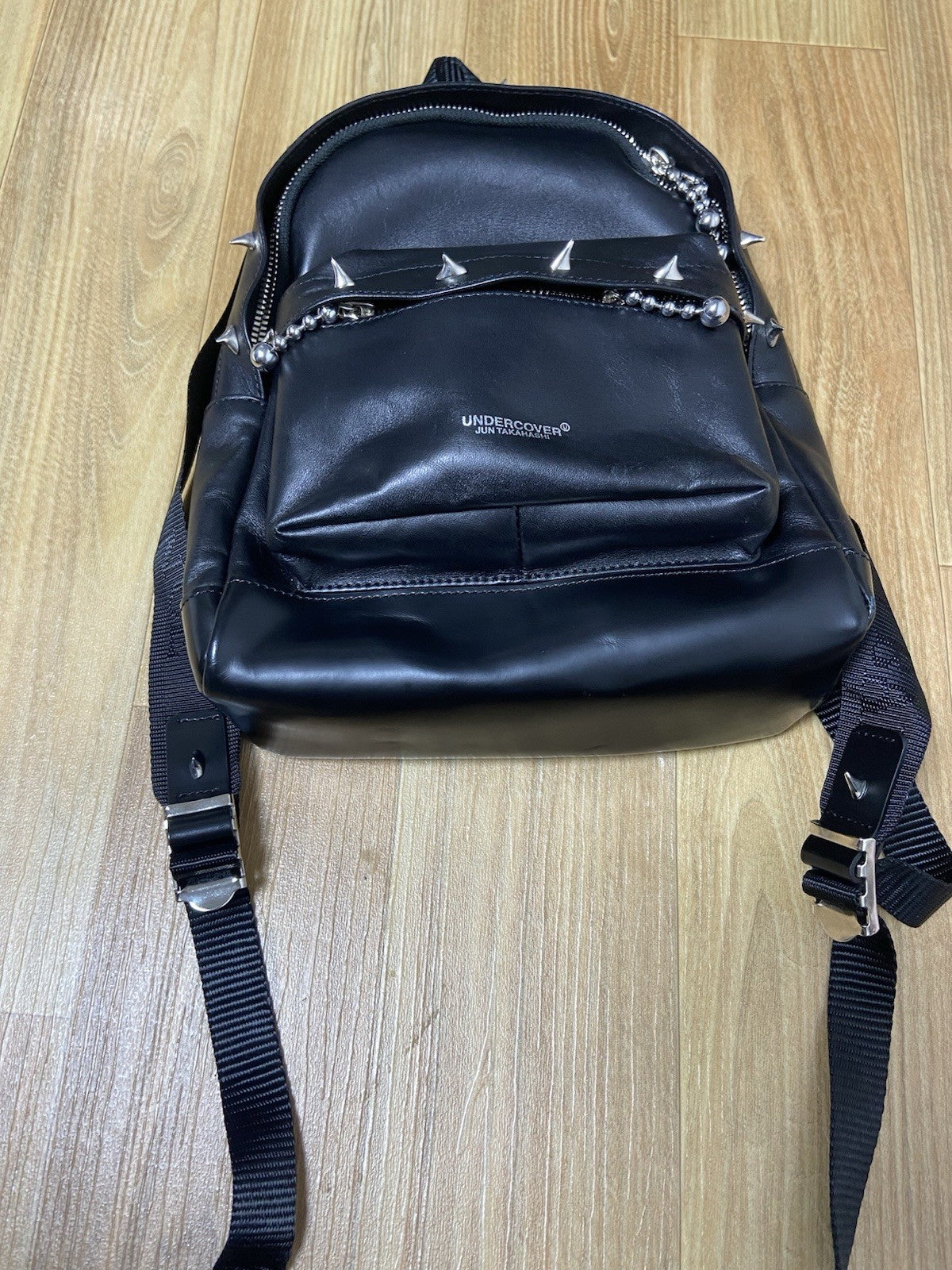 Os Undercover Leather SPIKE studded mini backpack