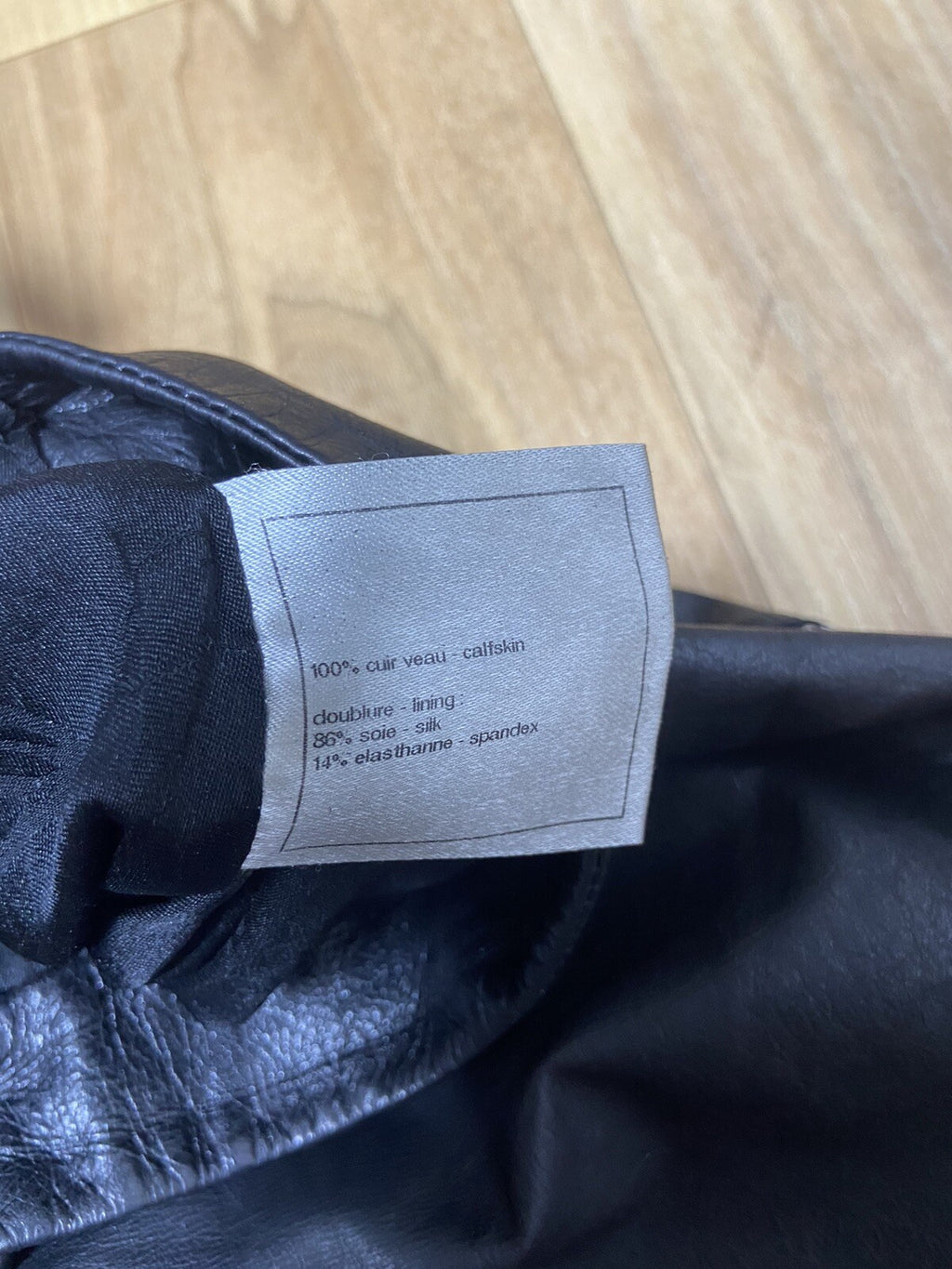 34 Chanel Calfskin leather side zipper biker pants jeans