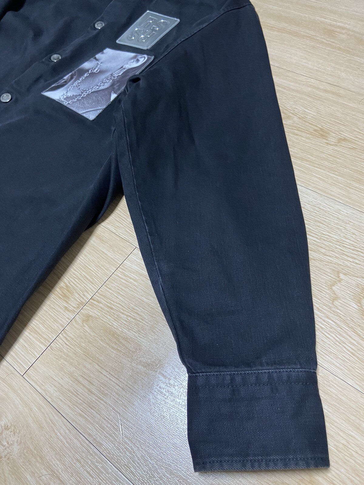 S Raf Simons ss19 oversized Big Fit Double Two patch denim shirt jackrt