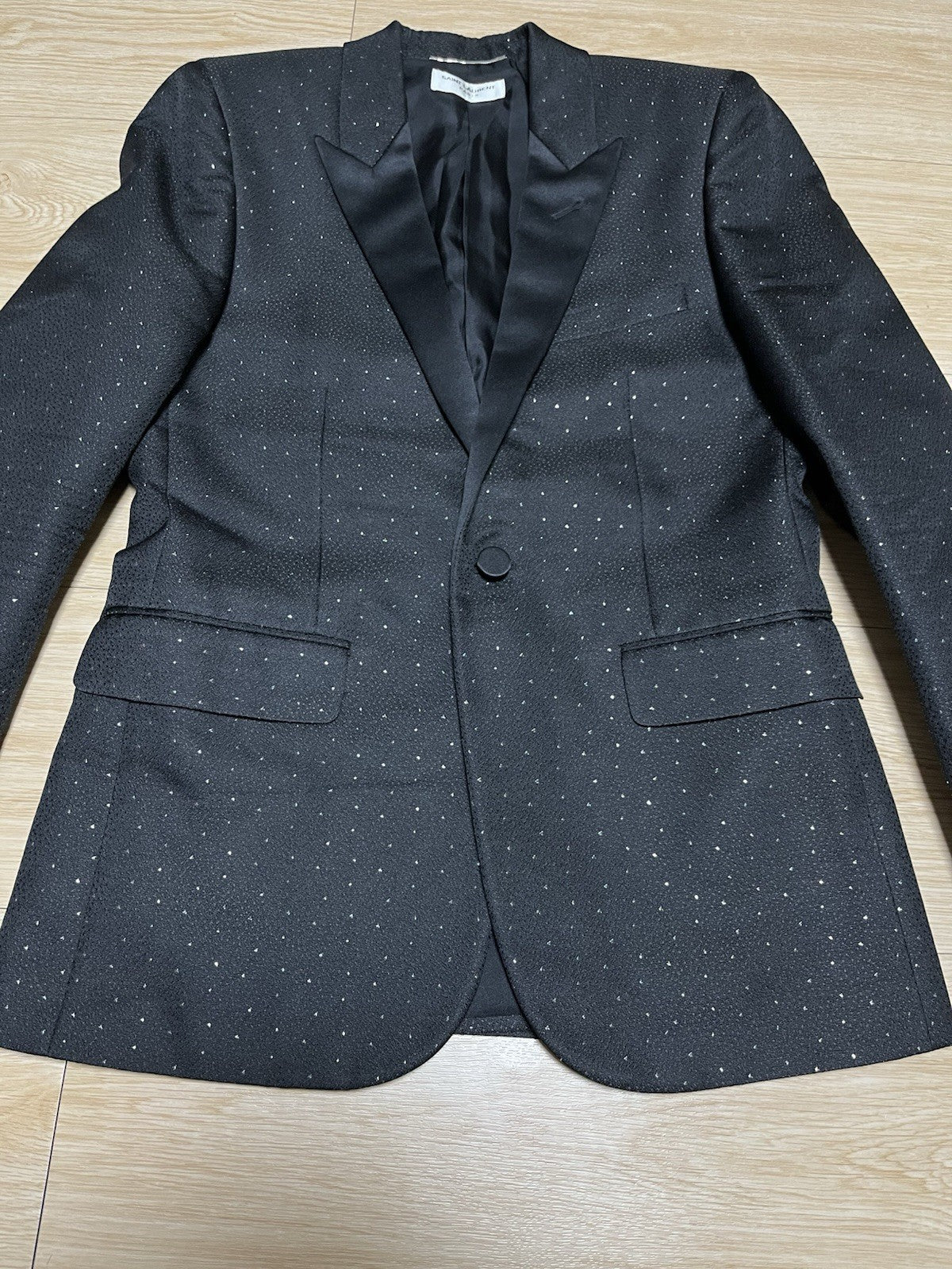 44 Saint laurent glitter Le smoking peaked lapel blazer suit jacket
