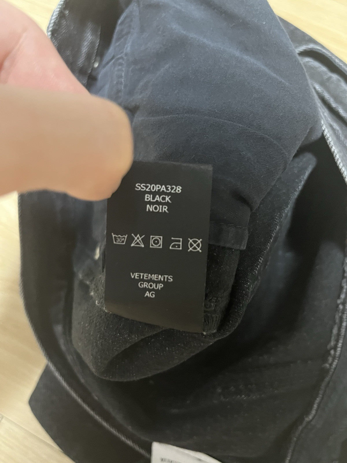 M Vetements SS20 crotch zip split HOMME denim pants jeans