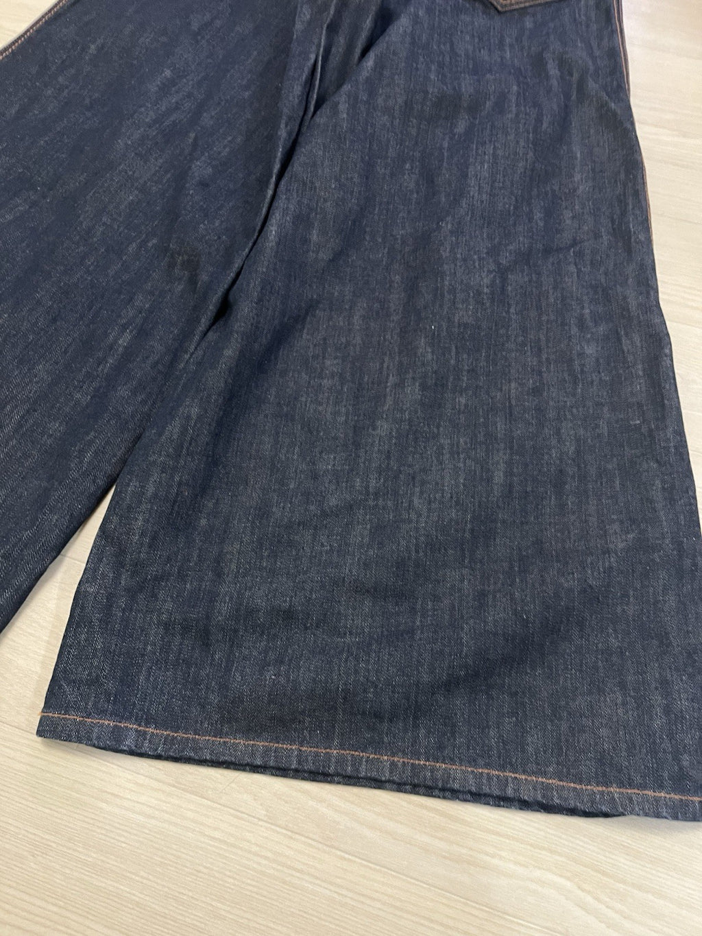 27 Jean Paul Gaultier belted leather Super wide denim pants