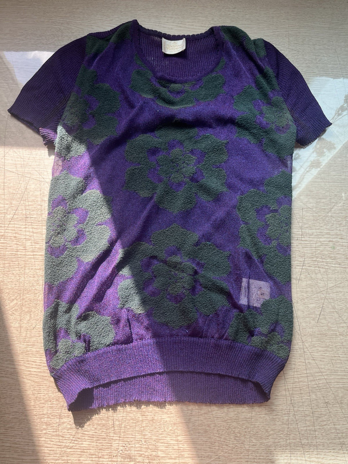 S Vivienne Westwood gold label floral knit power net t shirt