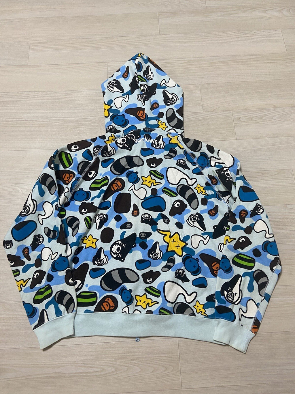 S Bape X Kaws "Animal Kingdom" full zip up hoodie