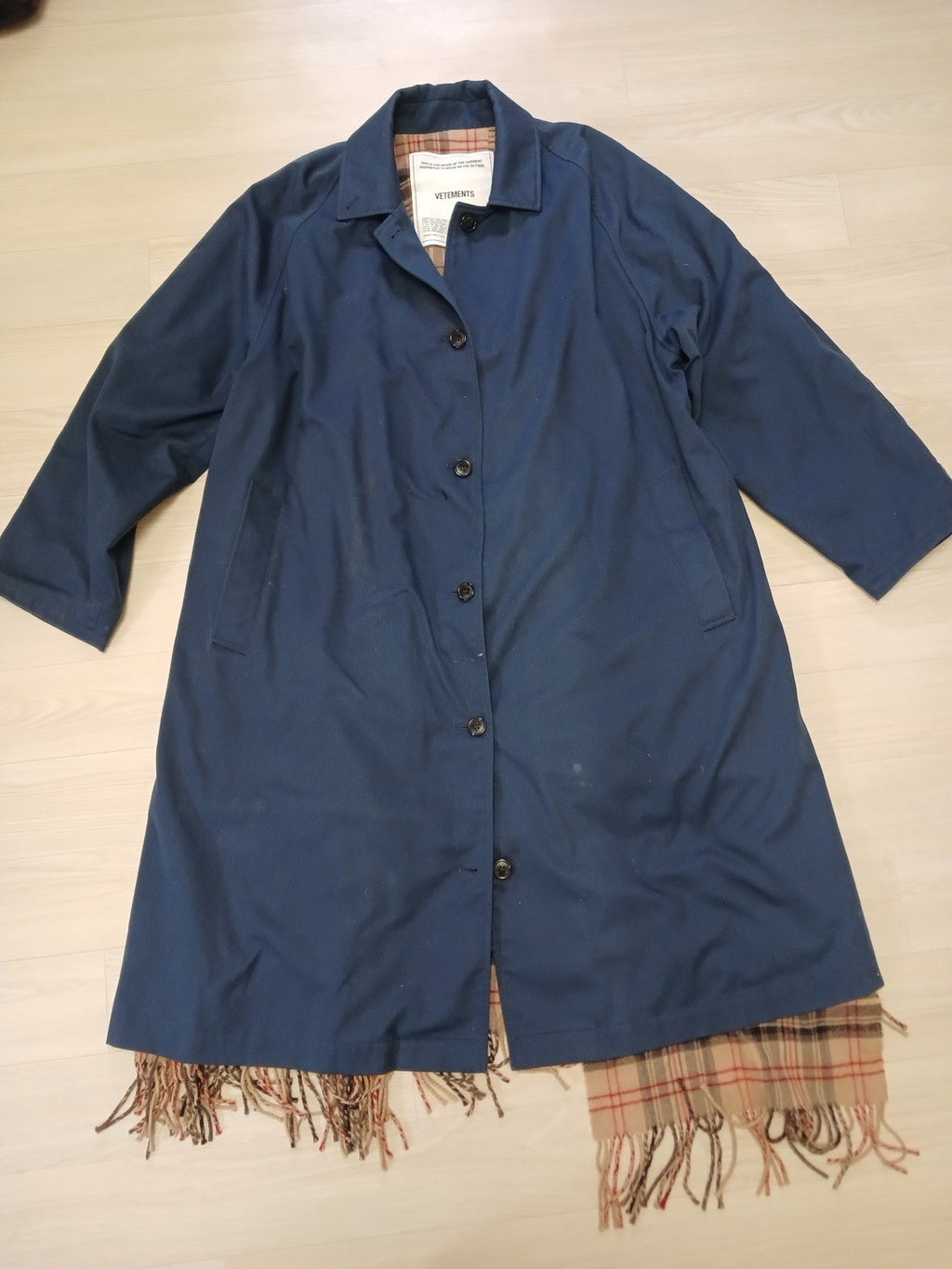 Xs Vetements reverisble Oversized scarf trench coat jacket
