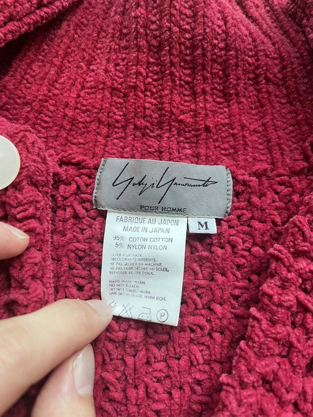 M Yohji yamamoto oversized heavy weight knit cardigan