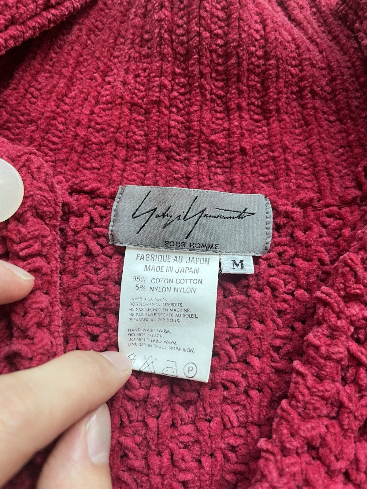 M Yohji yamamoto oversized heavy weight knit cardigan