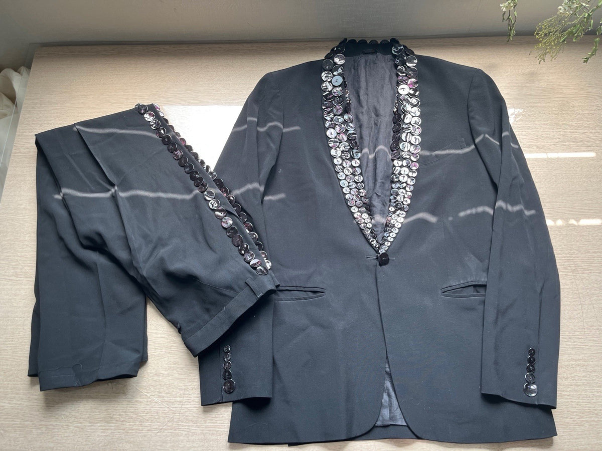 50 Jean Paul Gaultier Homme multi pearl button Blazer jacket pants set up