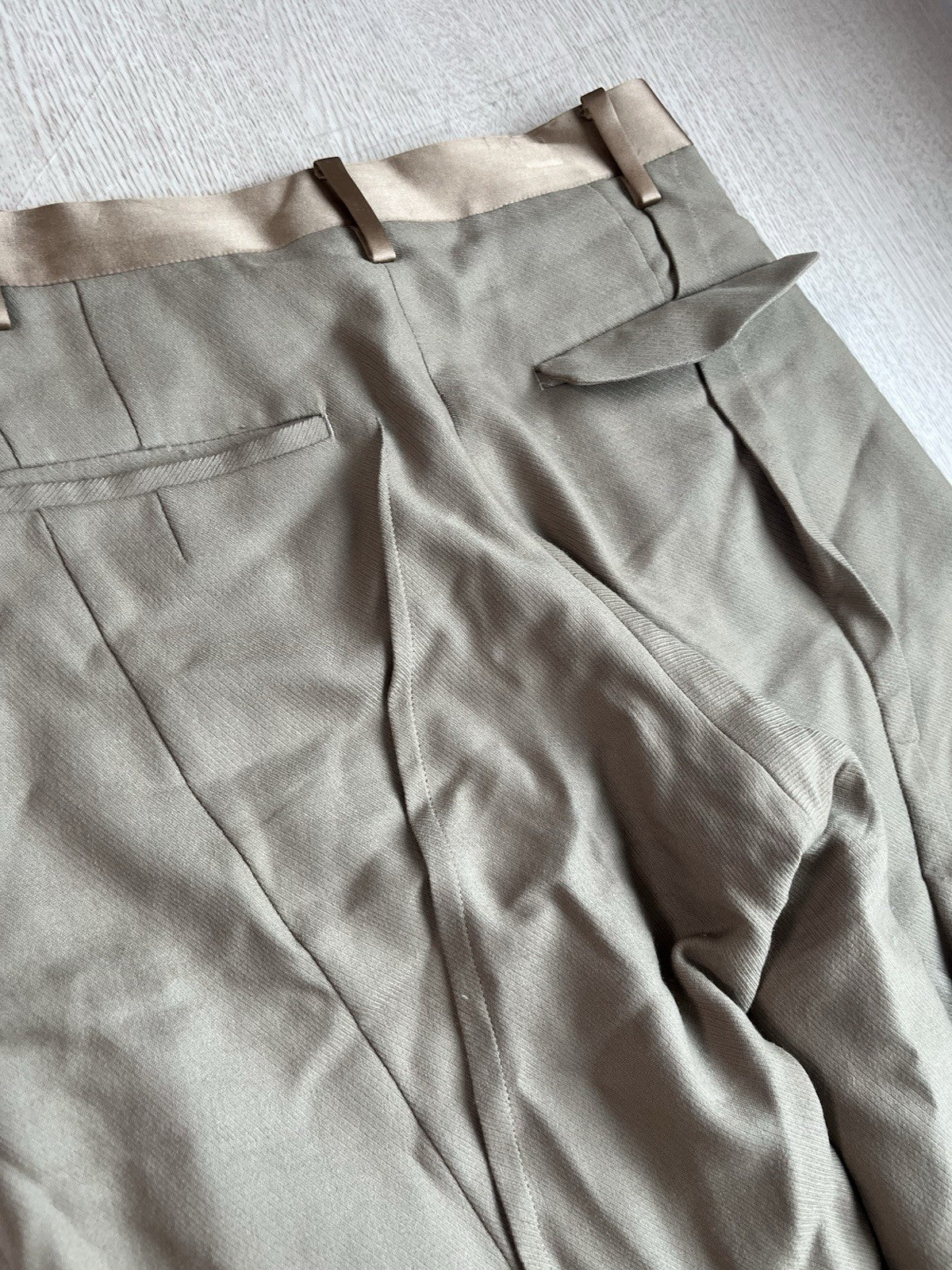 2 Undercover multi darts assymetric wool slacks pants