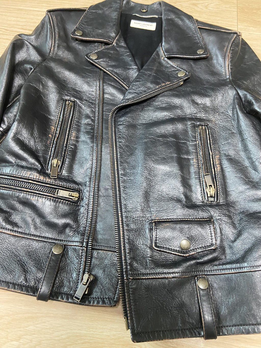 46 Saint Laurent 1971 printing L01 rider leather jacket
