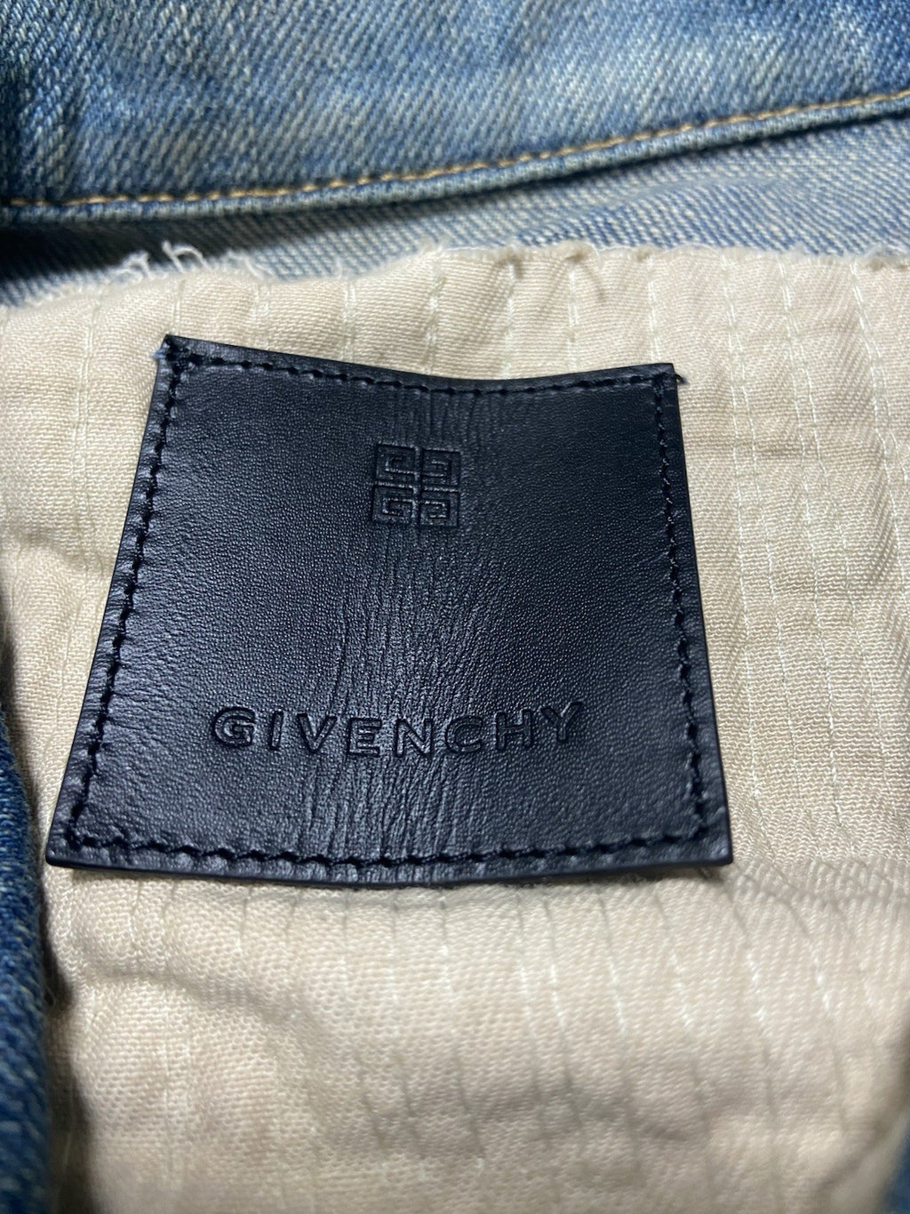 S Givenchy Distressed moleskin boro denim jacket