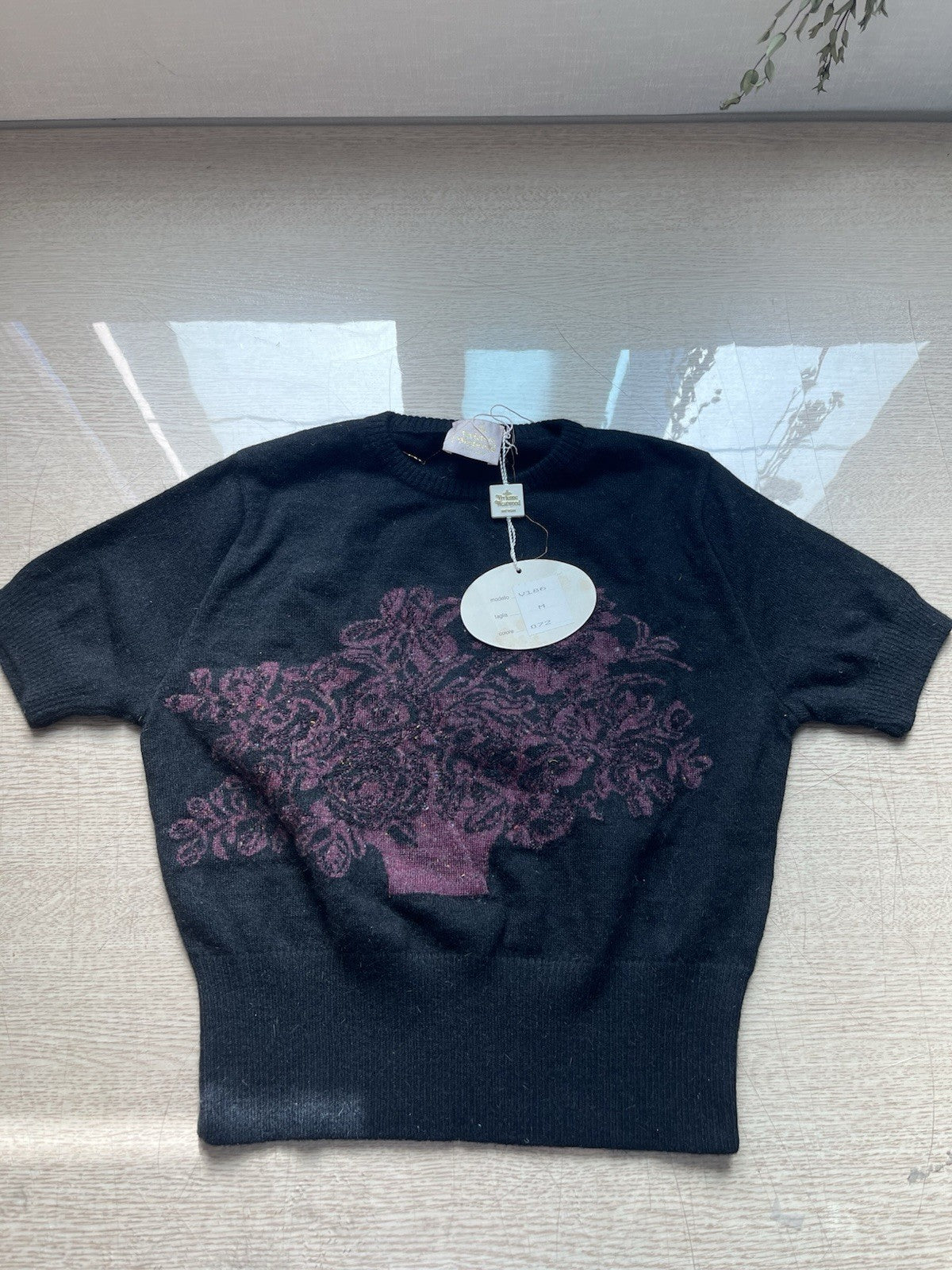 M Vivienne Westwood gold label floral cropped knit t shirt