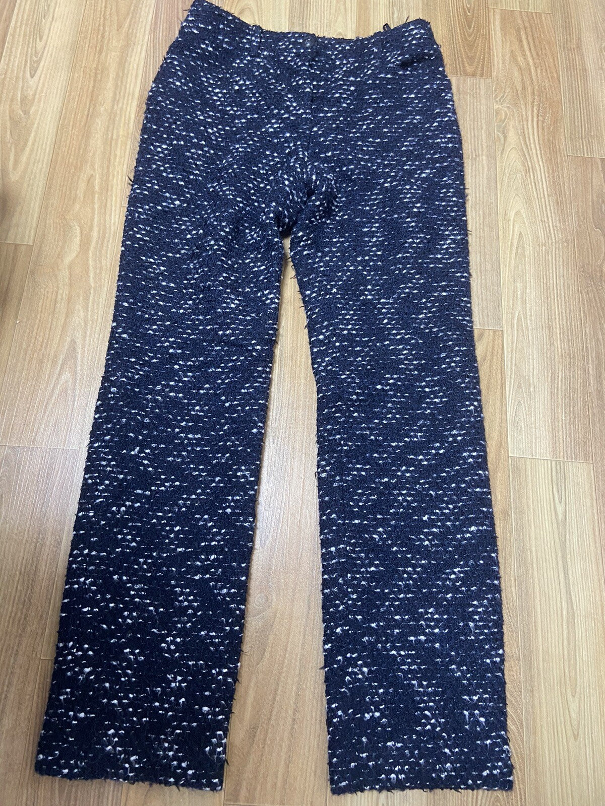 38 Chanel aw04 black navy white tweed pants