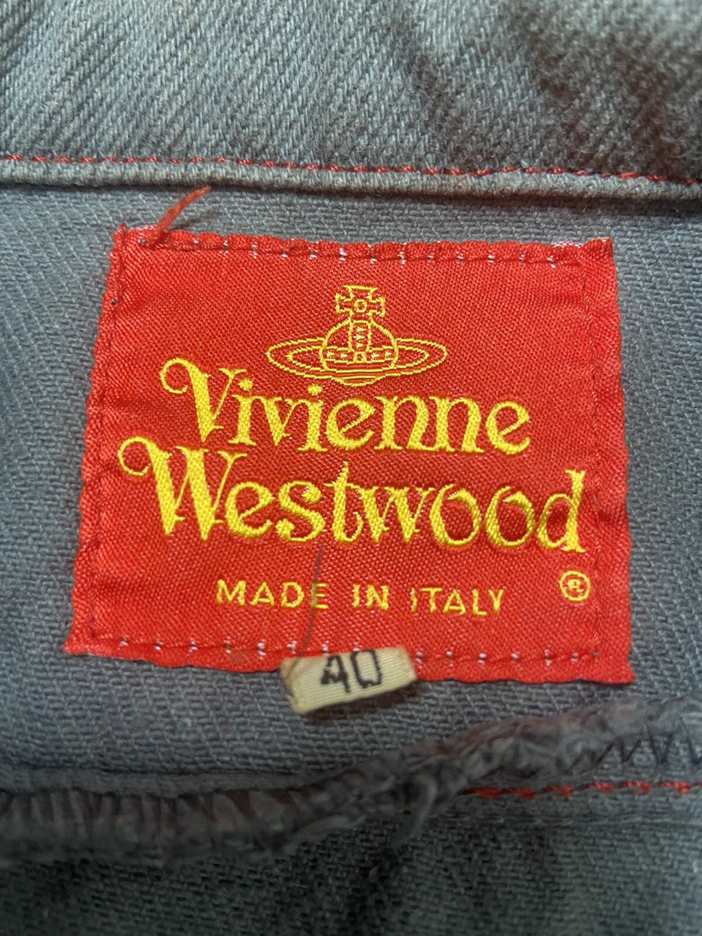 40 Vivienne westwood 90s Cropped big collar denim jacket