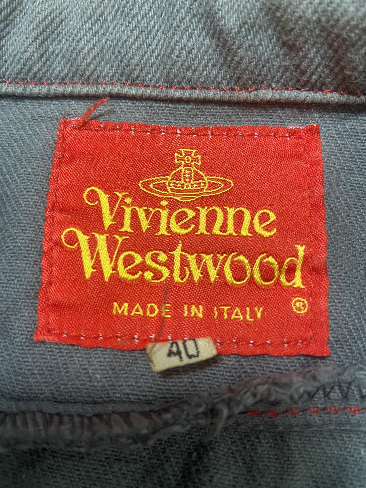 40 Vivienne westwood 90s Cropped big collar denim jacket