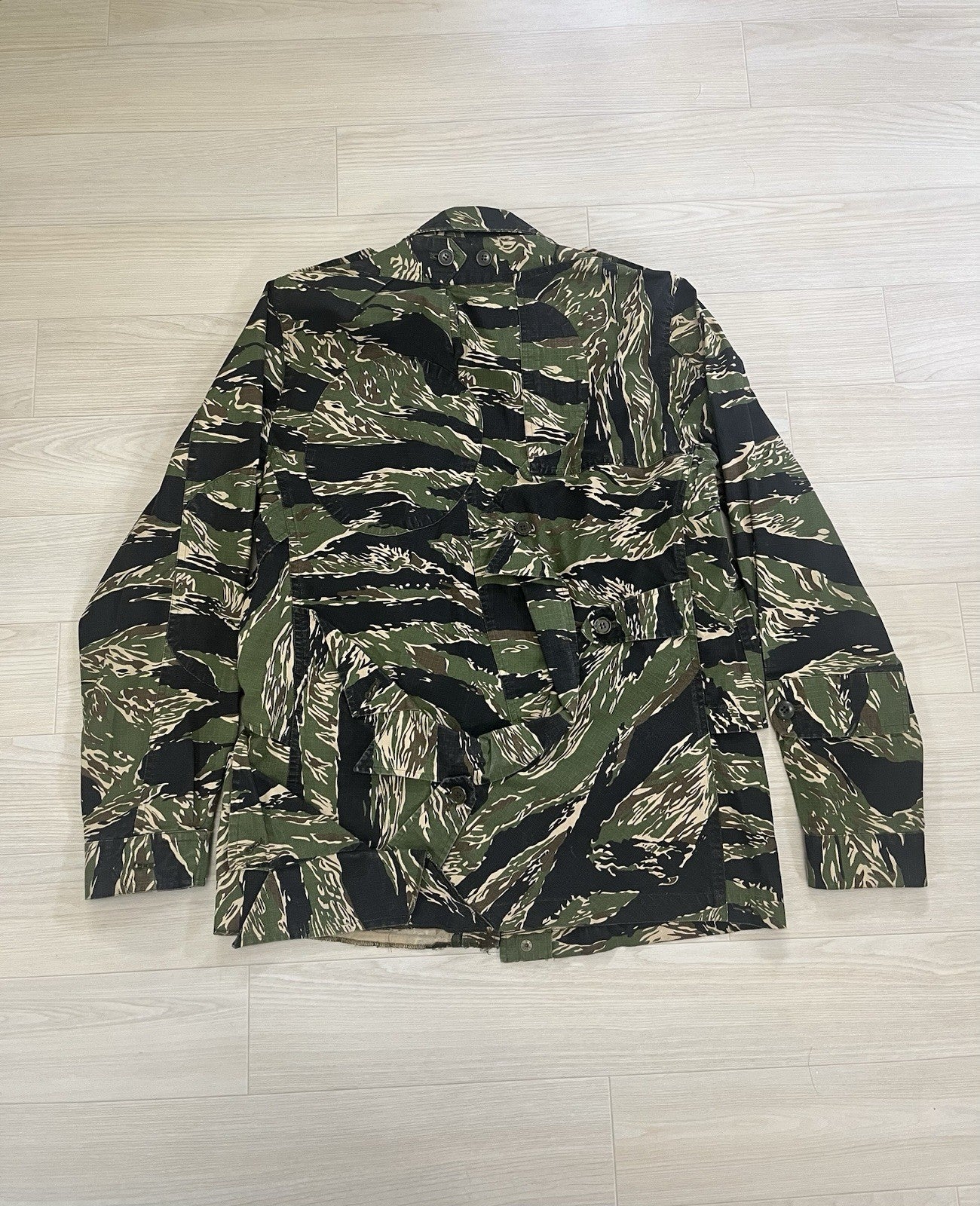 2 Undercover reconstructed M-65 tiger camo military jacket