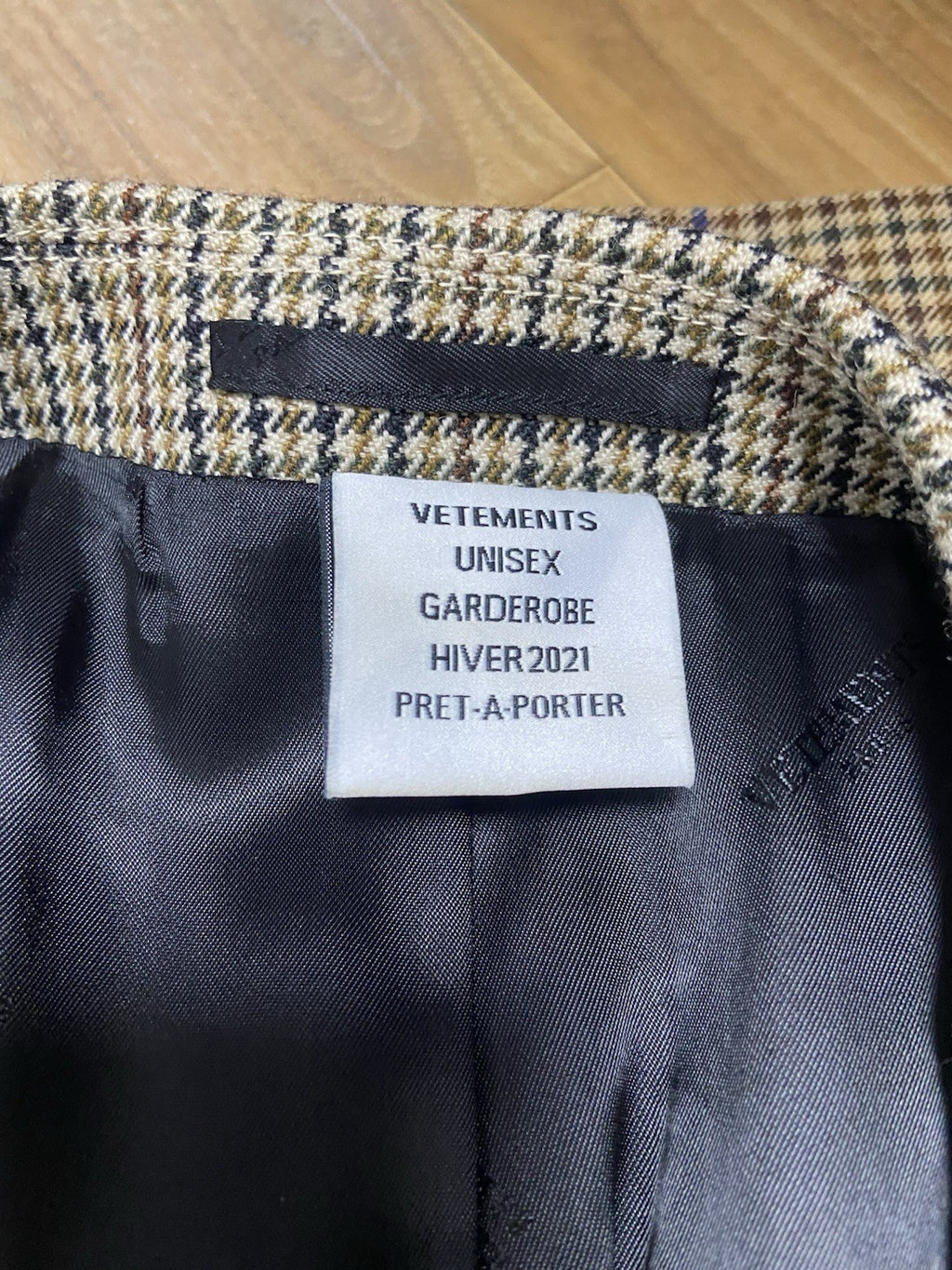 M Vetements Houndstooth Oversized two tone coat jacket