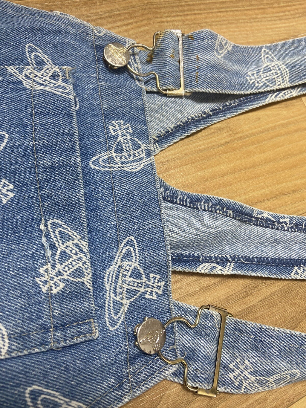 S Vivienne westwood VINTAGE 80s 90s Orb suspender denim pants