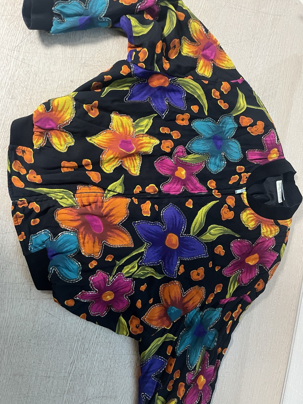 46 saint laurent floral crepe embellished bomber jacket