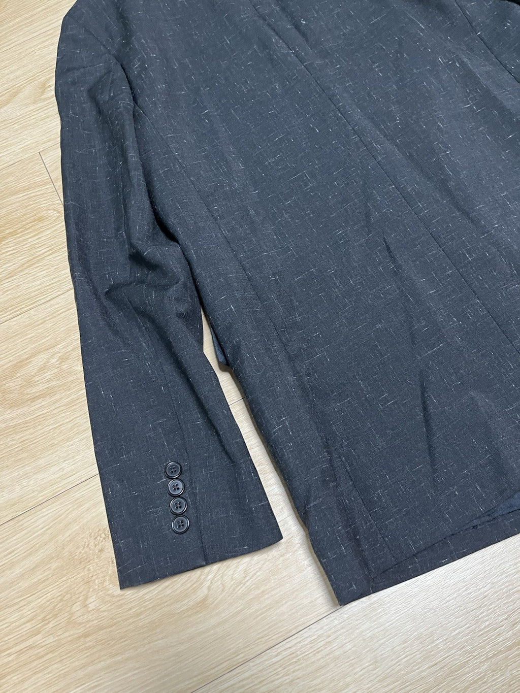 46 Saint Laurent SS14 look3 assymmetric peaked lapel blazer suit jacket