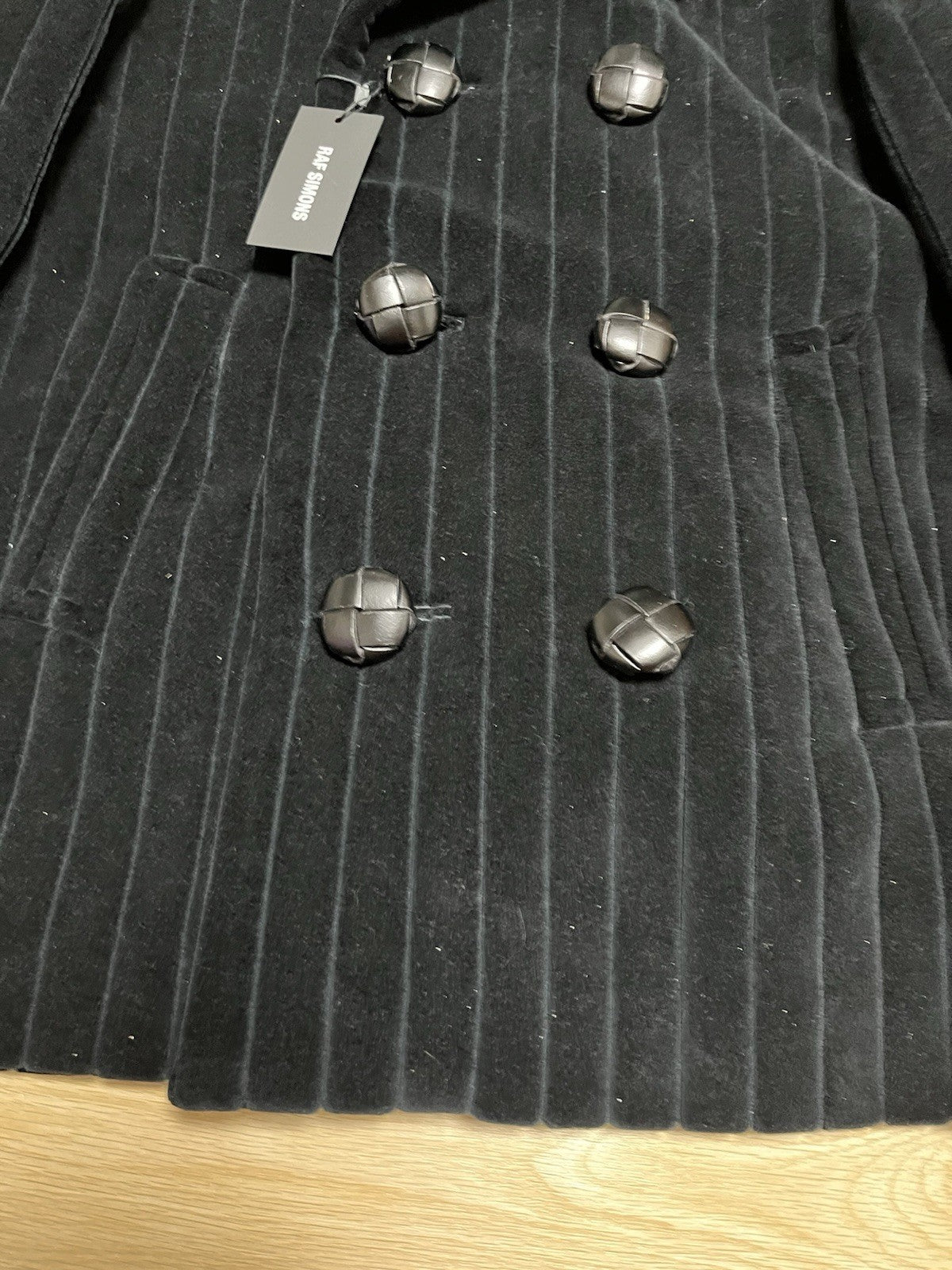 52 Raf Simons Boxy Short Velvet oversized caban coat jacket
