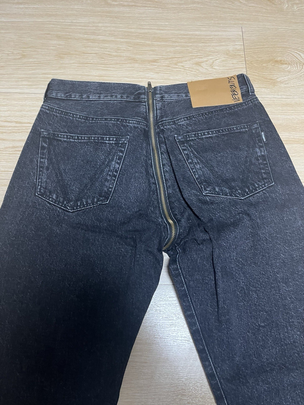 M Vetements SS20 crotch zip split HOMME denim pants jeans