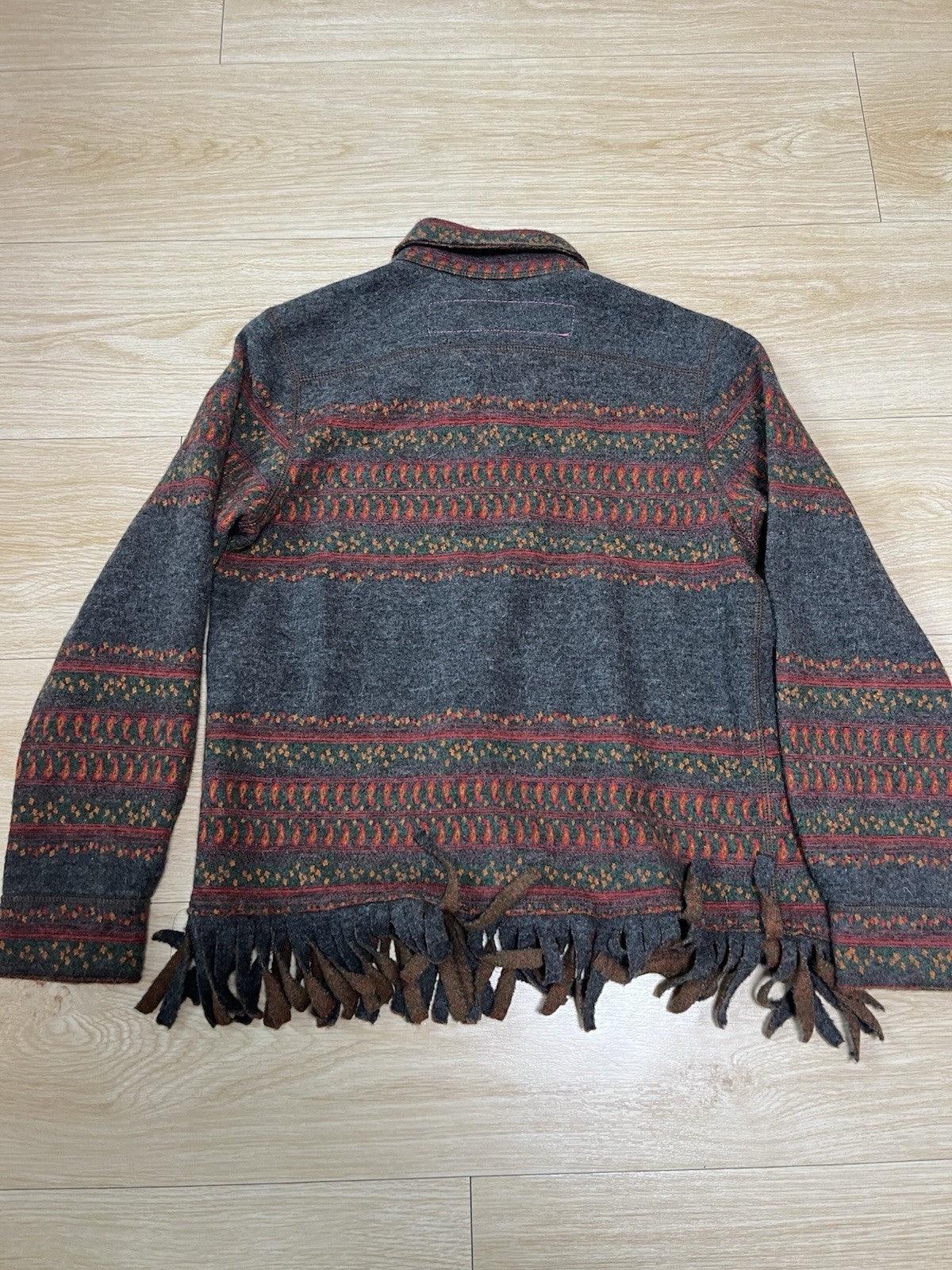 S Junya watatanabe man fringe wool knit jacket