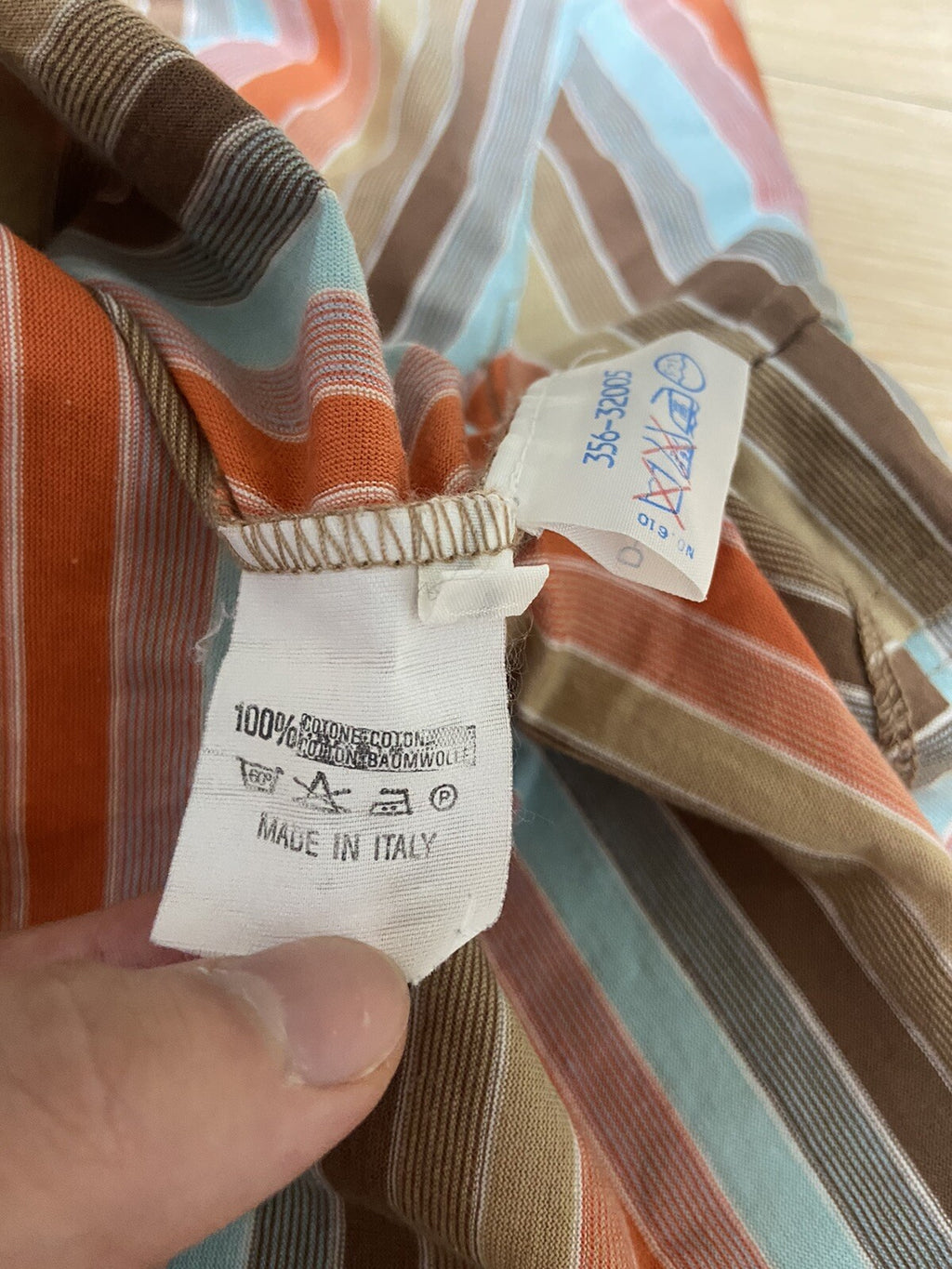 M armhole dart orange stripe button short sleeve polo shirt 90s Vintage Red