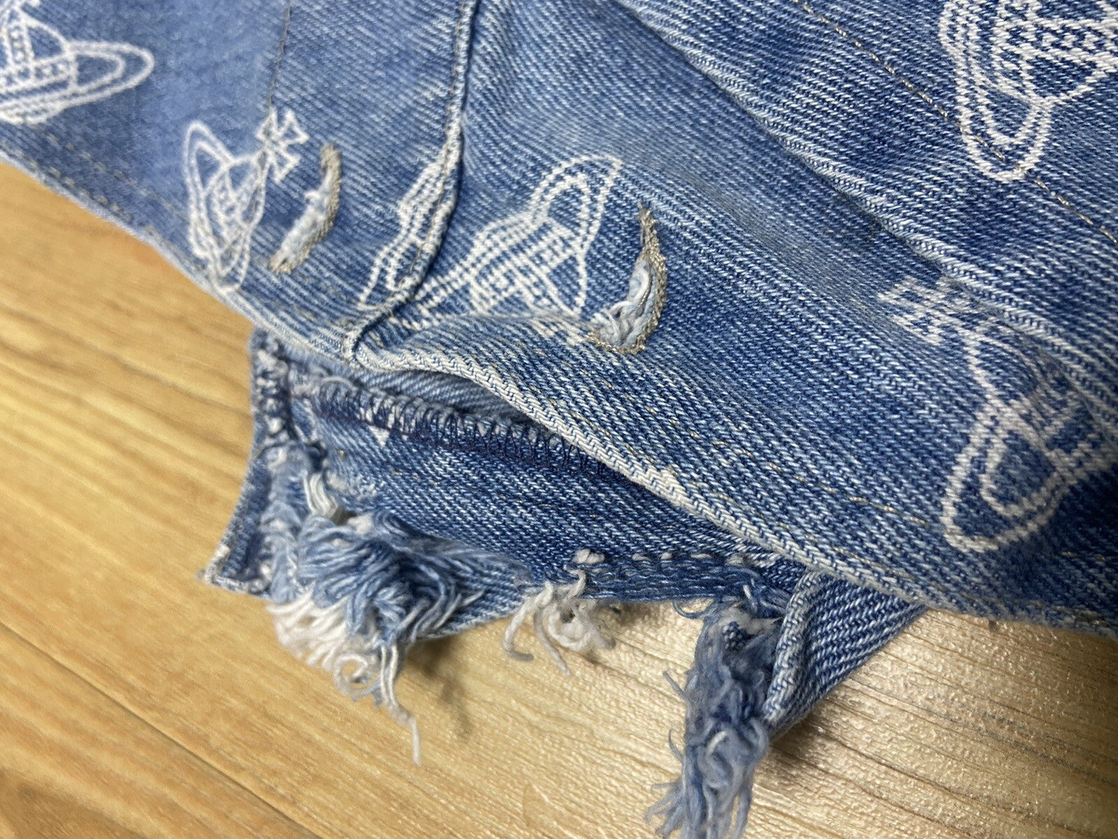 L Vivienne westwood VINTAGE 80s 90s Orb suspender denim pants Jumpsuit England