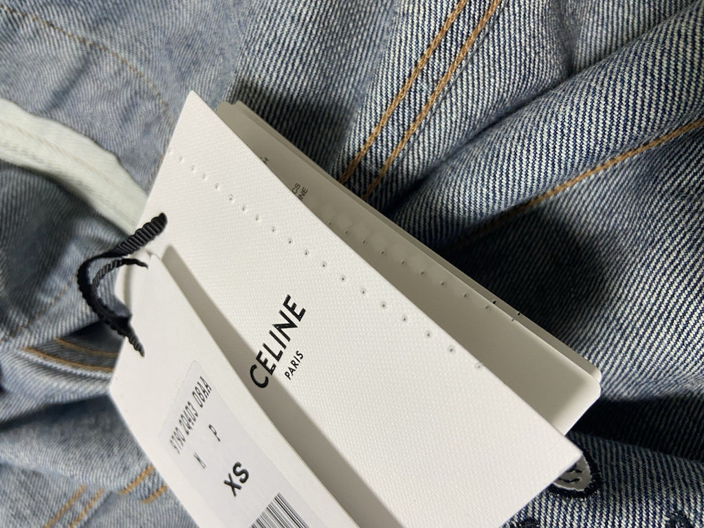 XS Celine Oversized ‘so happy’ sequin denim bomber jacket
