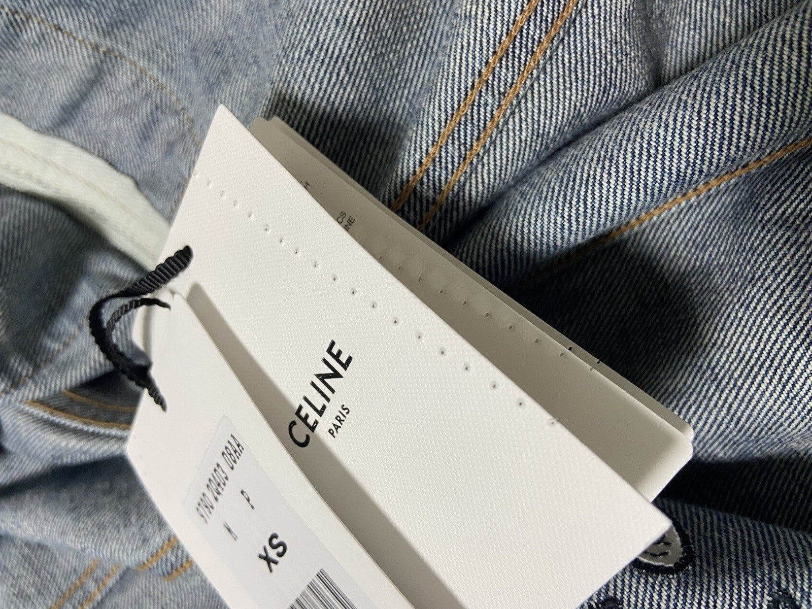 XS Celine Oversized ‘so happy’ sequin denim bomber jacket