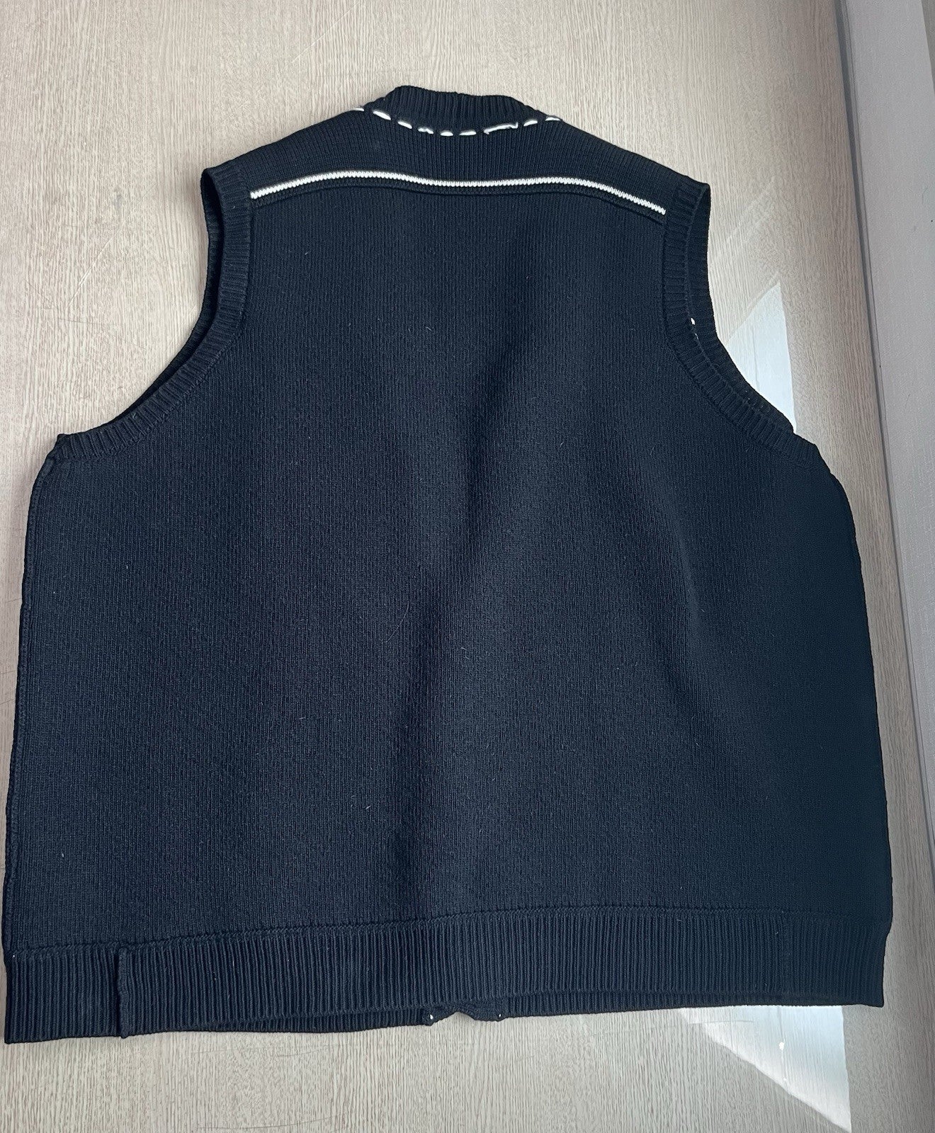 OS Raf simons oversized Heavy Weight knit sleeveless cardigan jacket