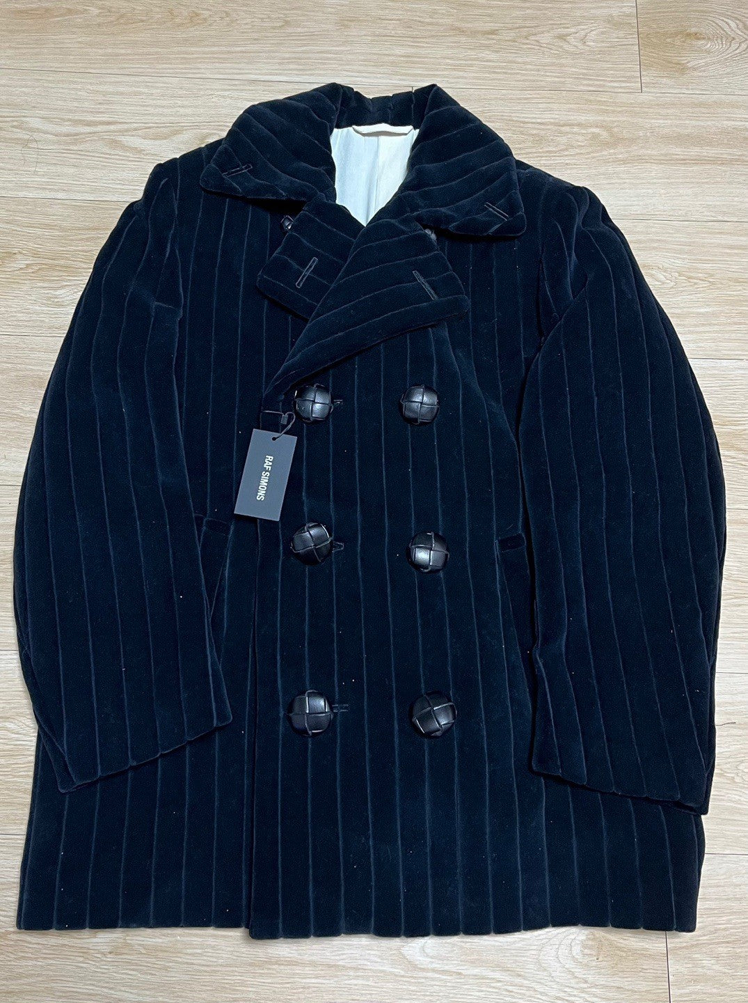 52 Raf Simons Boxy Short Velvet oversized caban coat jacket