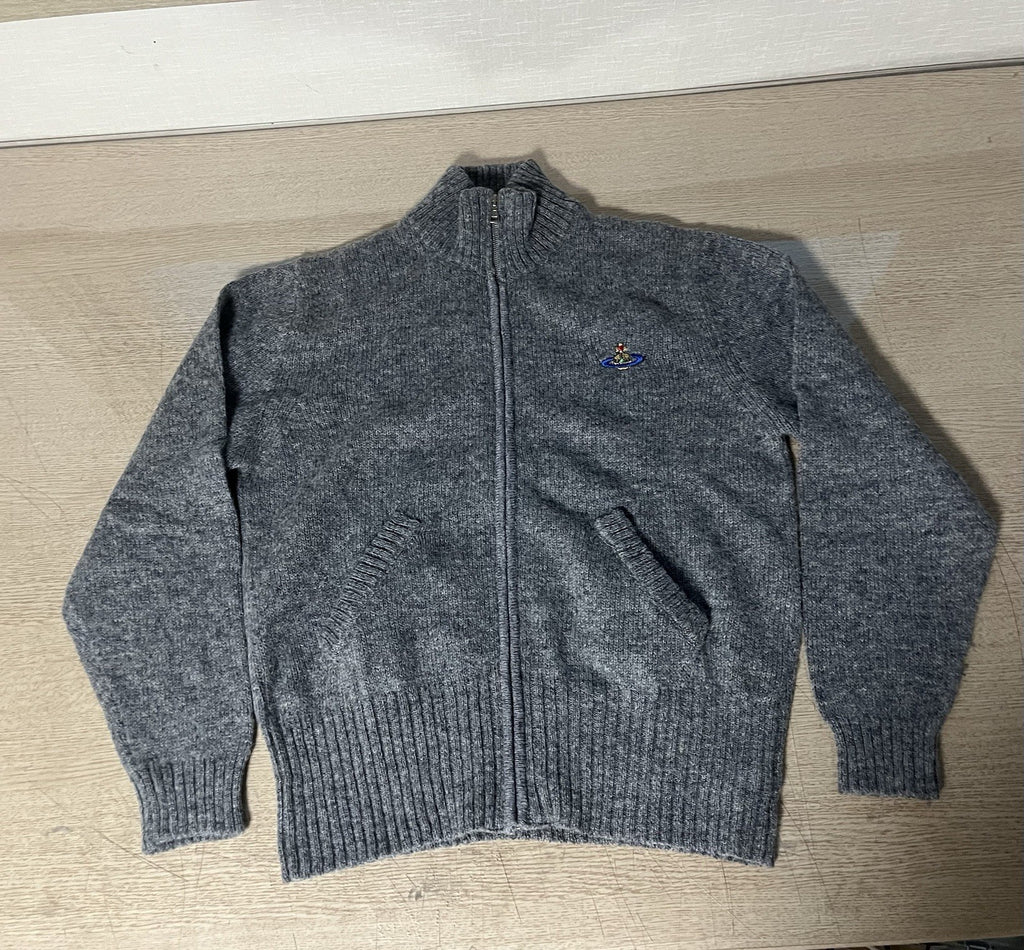 M vivienne westwood man orb logo knit zip up jacket