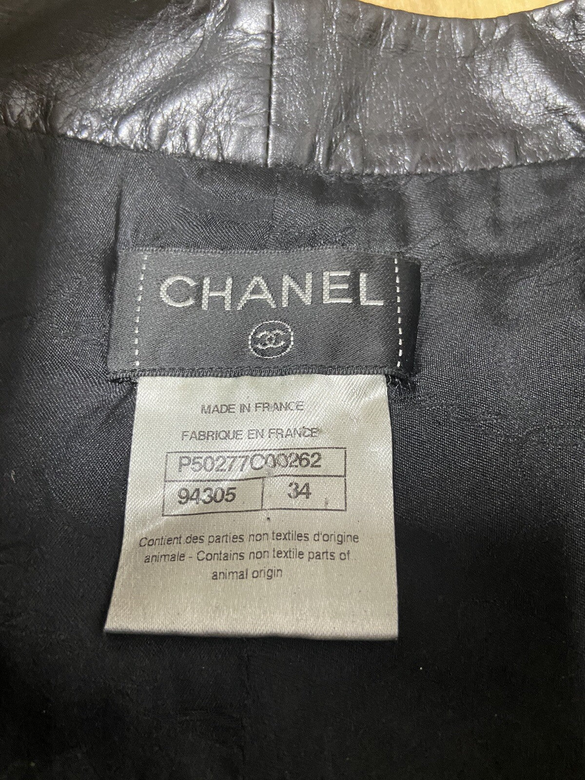34 Chanel Calfskin leather side zipper biker pants jeans