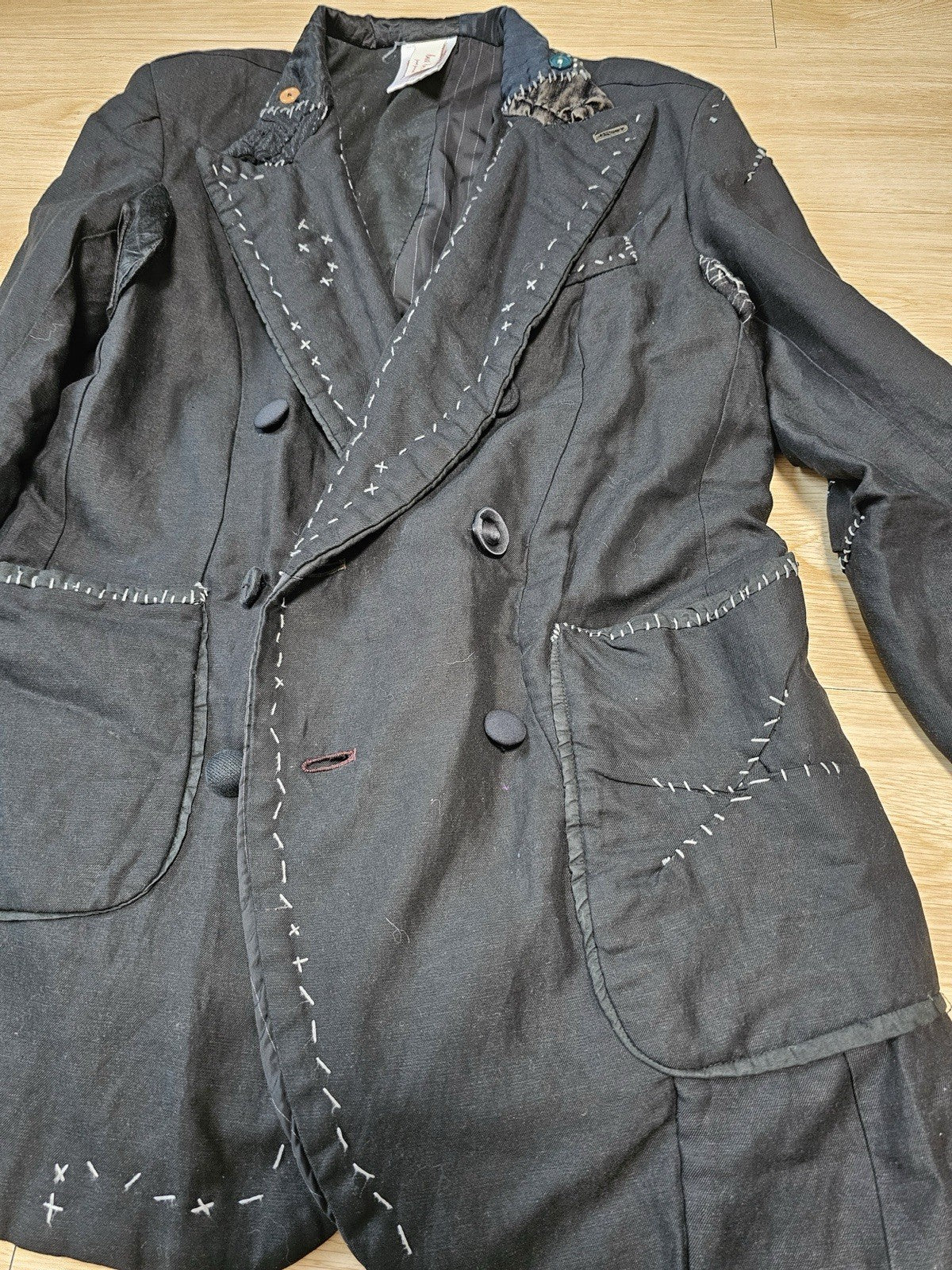 M Undercover AW04 But Beautiful Six-button assymetric blazer jacket