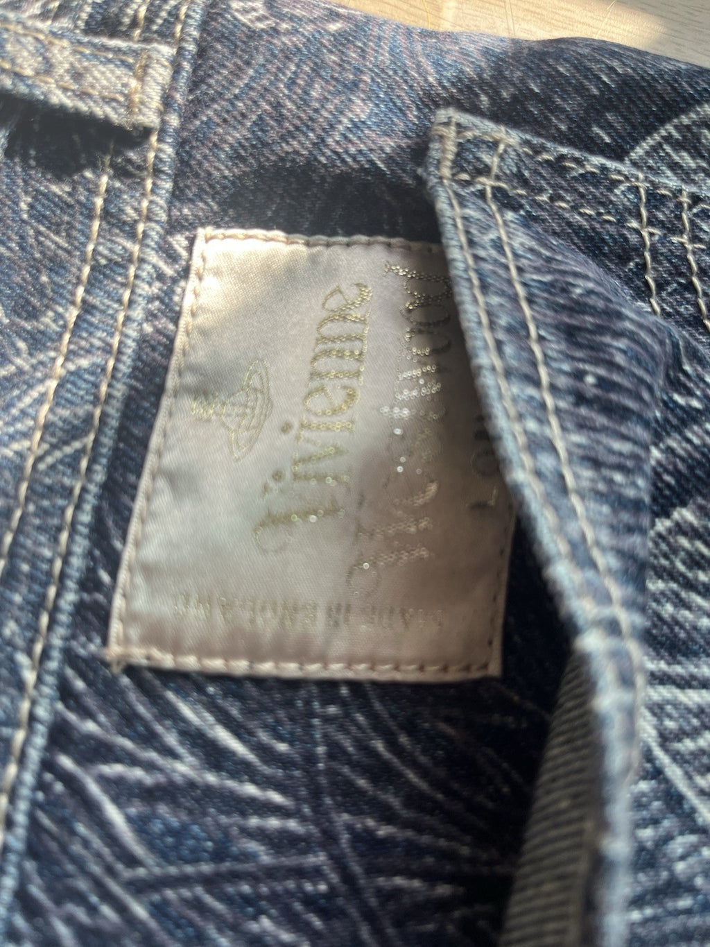28 Vivienne Westwood Vintage 90s peacock Denim Pants Jeans