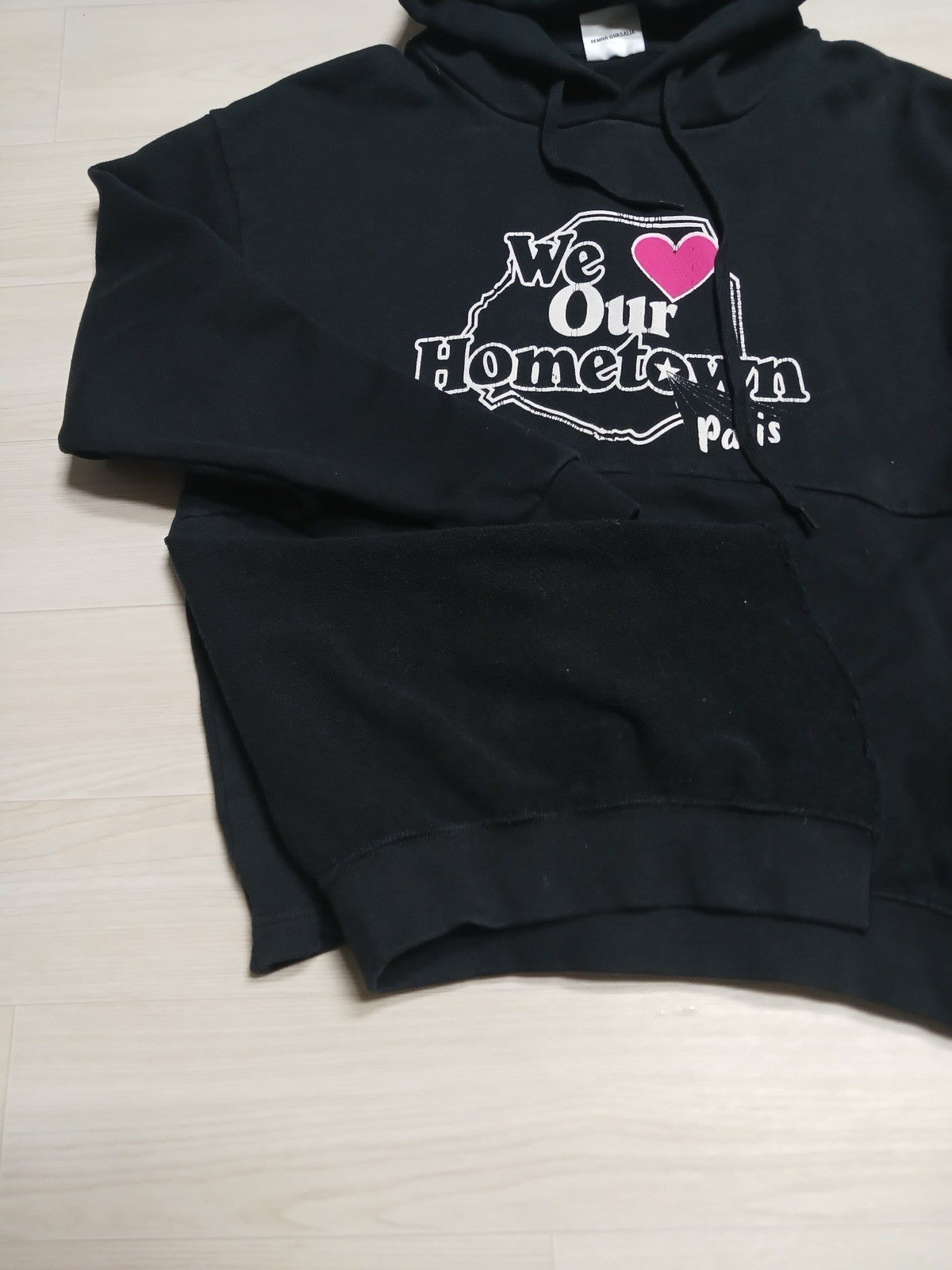 S vetements WE OUR HOMETOWN layered hoodie