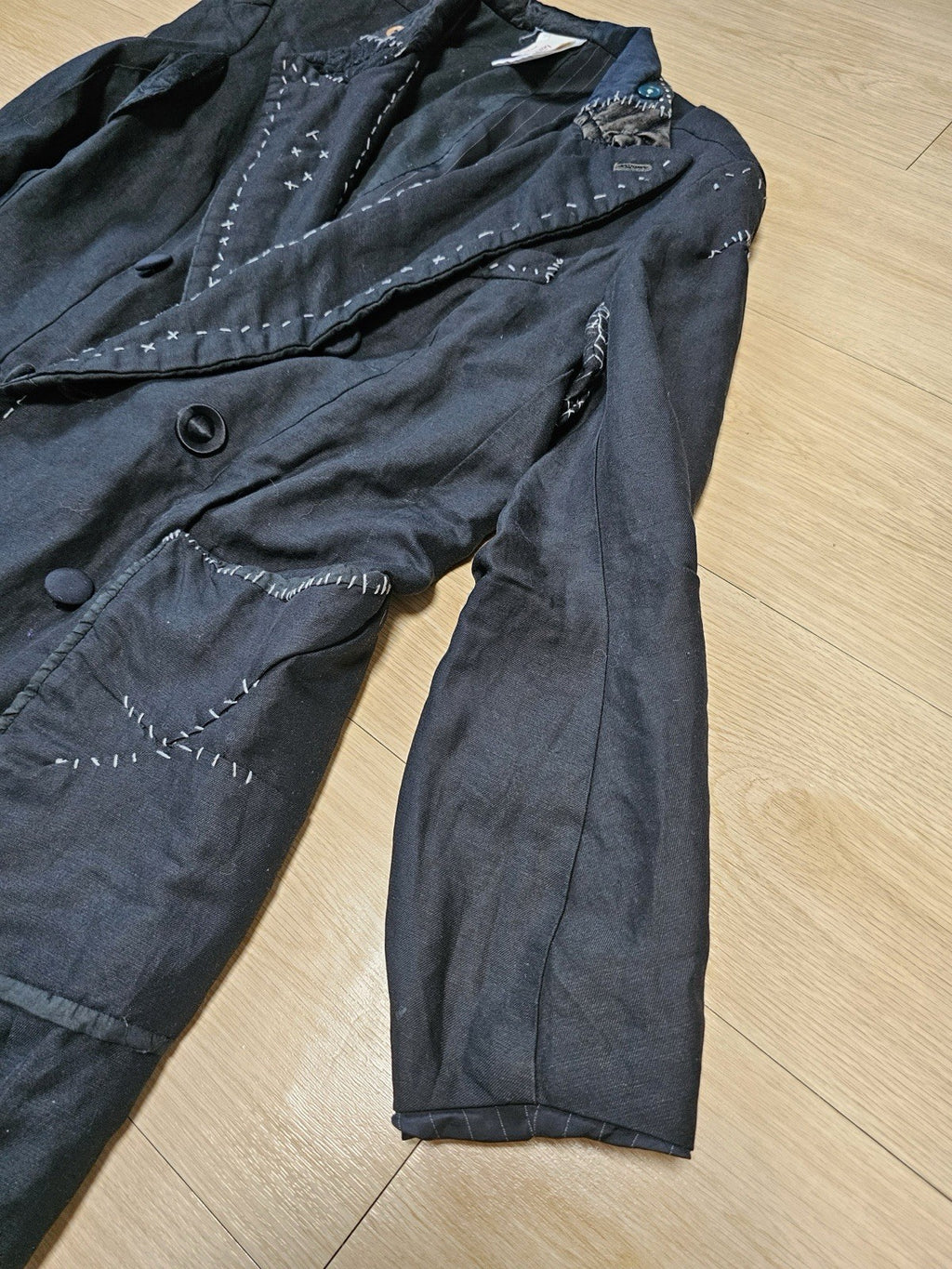 M Undercover AW04 But Beautiful Six-button assymetric blazer jacket