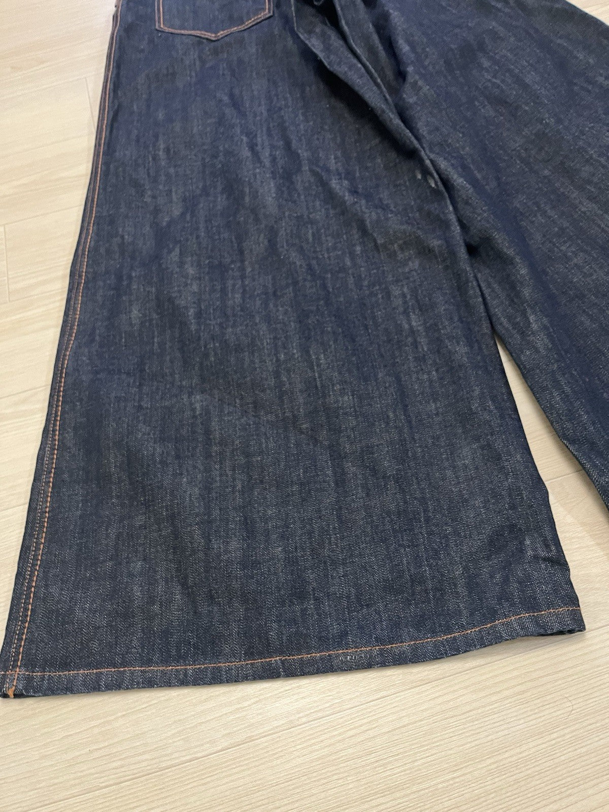 27 Jean Paul Gaultier belted leather Super wide denim pants