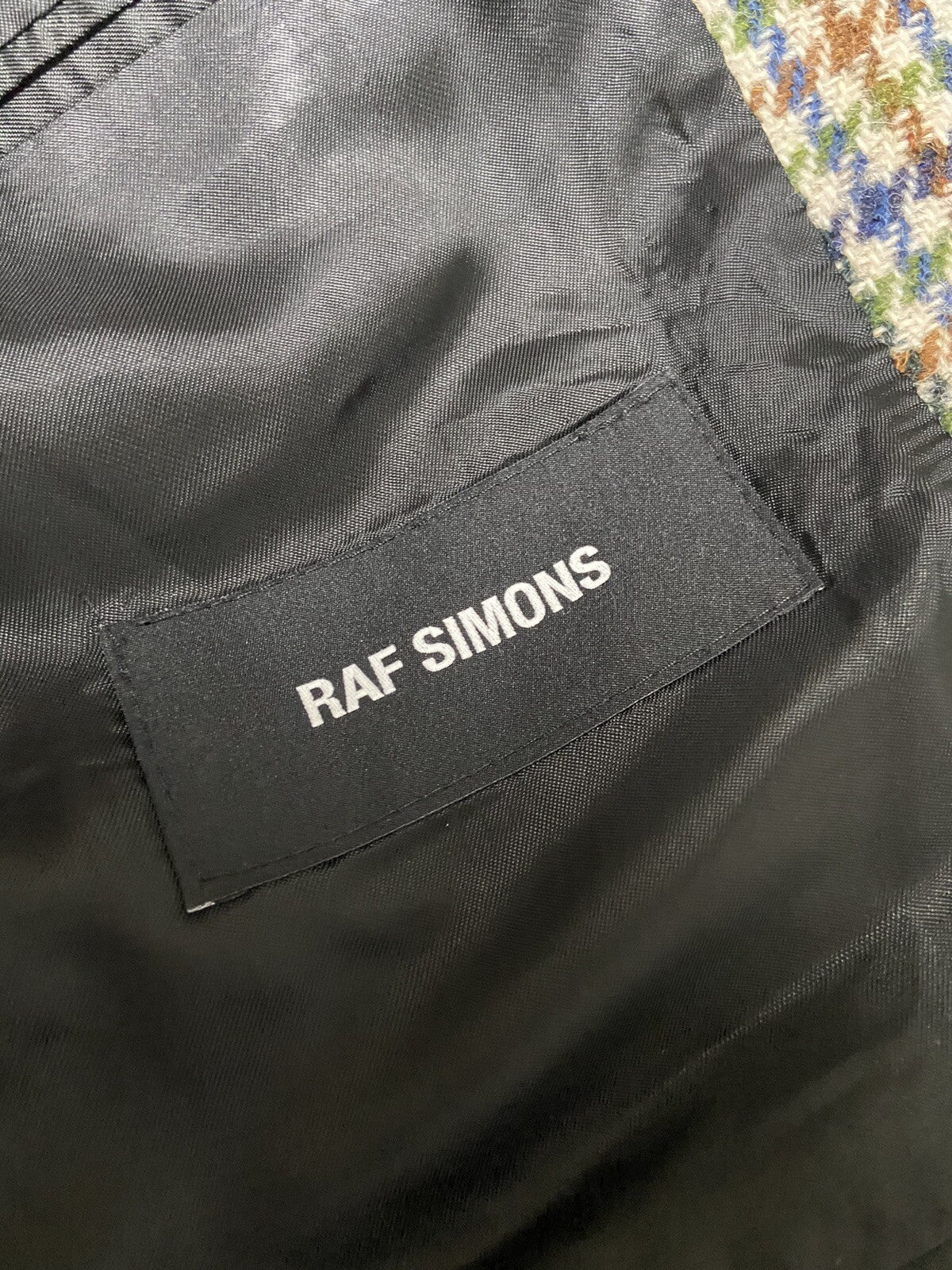 46 Raf Simons multi color houndtooth blazer jacket