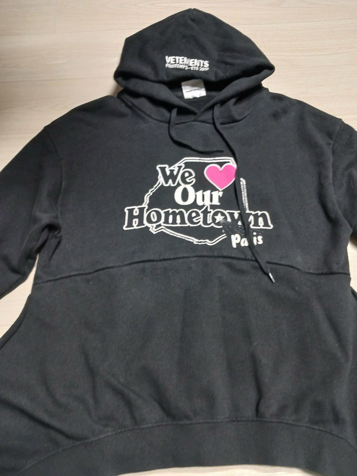 S vetements WE OUR HOMETOWN layered hoodie