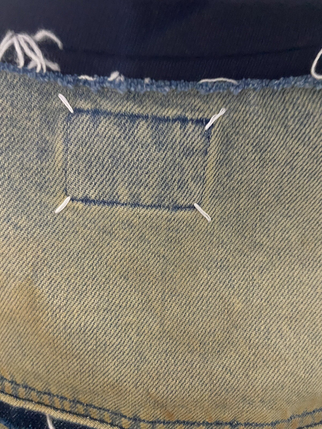 50 Maison Margiela SS22 Denim panel layered coat jacket