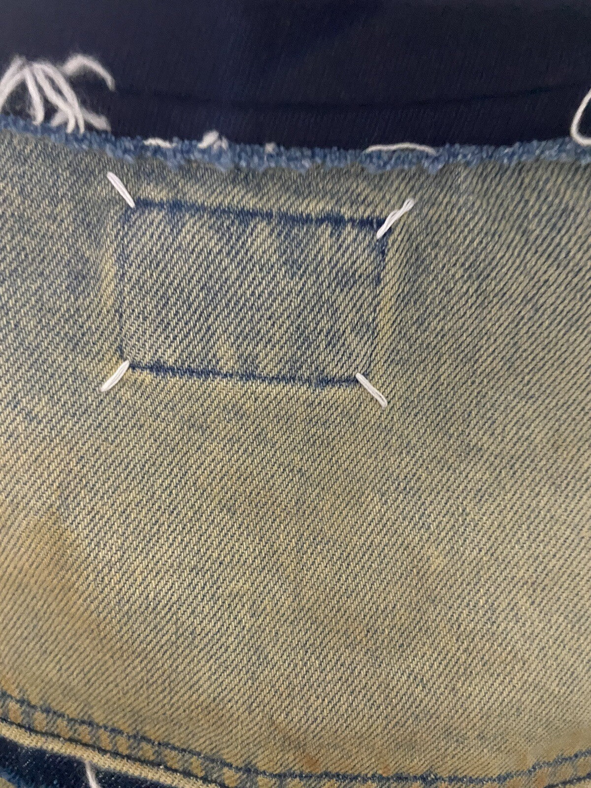 50 Maison Margiela SS22 Denim panel layered coat jacket