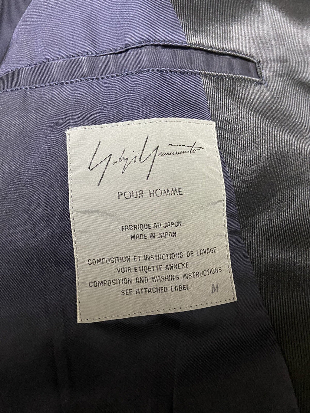 M Yohji Yamamoto Pour homme vintage silk lapel blazer jacket