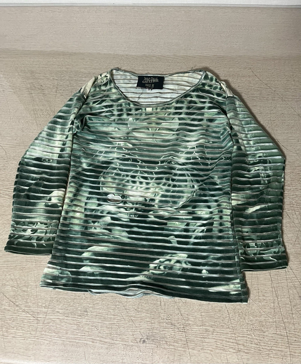 S Jean paul gaultier Ss01 Vintage maille femme Gargoyle power net Long Sleeve