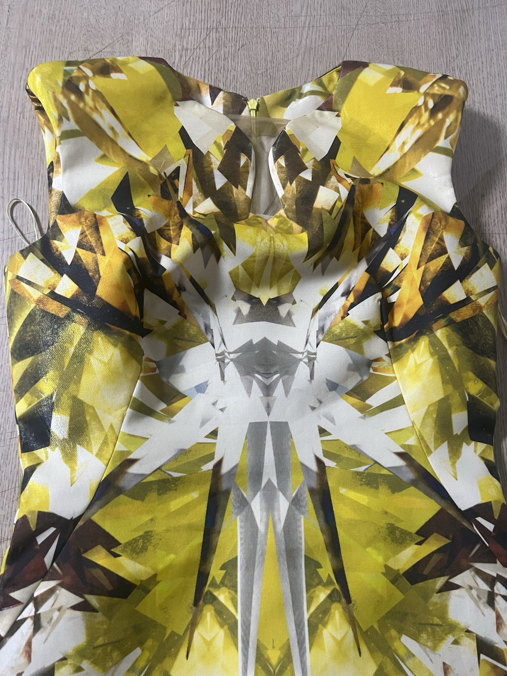 42 Alexander Mcqueen Ss09 Natural Distinction kaleidoscope Printing Silk Dress