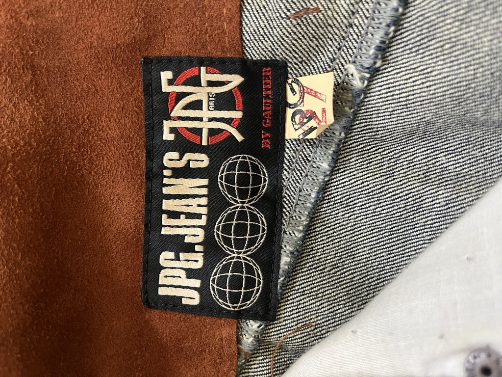 27 Jean Paul Gaultier belted leather Super wide denim pants